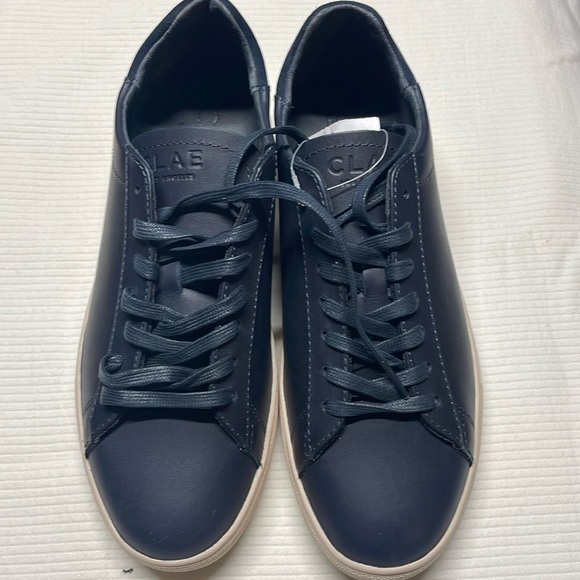 CLAE MALONE - Navy Malone Leather Sneakers - Picture 2 of 10